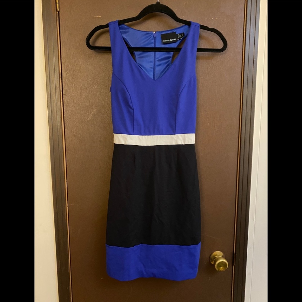NWOT blue black and white dress